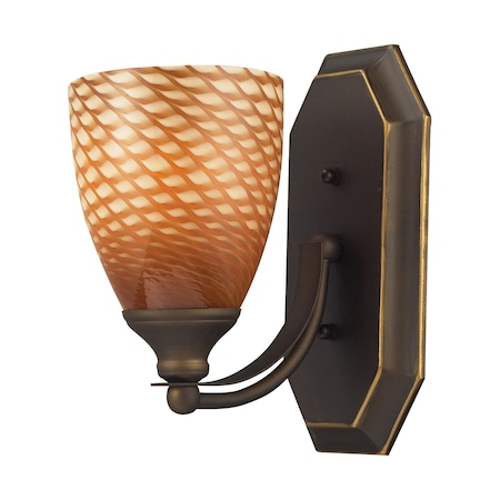 Mix-N-Match Vanity 1-Light Wall Lamp in Aged Bronze with Cocoa Glass -  ELK LIGHTING, 570-1B-C